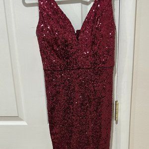 Red Sequin Prom Dress